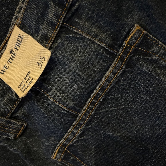 We The Free Free People CRVY Siren Low-Rise Straight Jeans Size 31 NWOT - Picture 5 of 5